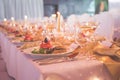 Luxury wedding table decoration. Wedding banquet.