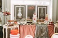 Luxury wedding table with the sweet assortie