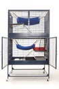 Luxury well equipped ferret cage on white background Royalty Free Stock Photo