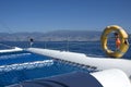 Luxury white catamaran boat