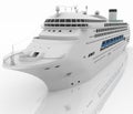 Luxury white cruise ship. 3d render Royalty Free Stock Photo