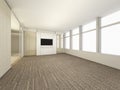 Luxury White Empty room, 3D Rendering Meeting Room, Interior design illustration