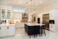 Luxury White Kitchen Home Design Royalty Free Stock Photo