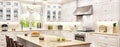 Luxury white kitchen with window
