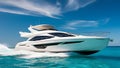 Luxury white ship in the middle of the sea Royalty Free Stock Photo