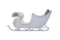 Luxury white sled isolated over white background. Christmas Santa sleigh Royalty Free Stock Photo