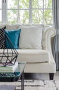 Luxury white sofa in living room