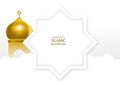 Luxury white star shape and mosque with golden dome