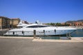 Luxury white super yacht moored in the Port de Nice