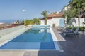 Luxury white villa with swimming pool Royalty Free Stock Photo