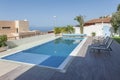 Luxury white villa with swimming pool Royalty Free Stock Photo