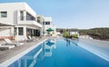 Luxury white villa with swimming pool Royalty Free Stock Photo