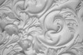 Luxury white wall design bas-relief with stucco mouldings roccoco element Royalty Free Stock Photo