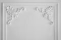 Luxury white wall design bas-relief with stucco mouldings roccoco element Royalty Free Stock Photo