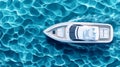 Luxury White Yacht Sailing on a Calm Blue Ocean Royalty Free Stock Photo