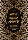 Luxury Wild Party Invitation Card with Leopard Print