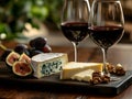 Luxury Wine and Cheese Pairing: A Sophisticated Evening Indulgence Royalty Free Stock Photo
