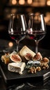 Luxury Wine and Cheese Pairing: A Sophisticated Evening Indulgence Royalty Free Stock Photo