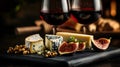 Luxury Wine and Cheese Pairing: A Sophisticated Evening Indulgence Royalty Free Stock Photo