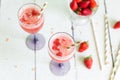 Luxury wine cocktail with strawberry sorbet Royalty Free Stock Photo