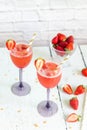 Luxury wine cocktail with strawberry sorbet Royalty Free Stock Photo