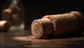 Luxury wine cork stopper on old bottle generated by AI Royalty Free Stock Photo