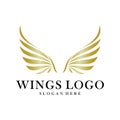 Luxury Wings Logo Design Vector Template. Icon Symbol. Illustration Royalty Free Stock Photo