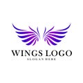 Luxury Wings Logo Design Vector Template. Icon Symbol. Illustration Royalty Free Stock Photo