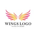 Luxury Wings Logo Design Vector Template. Icon Symbol. Illustration Royalty Free Stock Photo