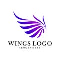 Luxury Wings Logo Design Vector Template. Icon Symbol. Illustration Royalty Free Stock Photo