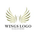 Luxury Wings Logo Design Vector Template. Icon Symbol. Illustration Royalty Free Stock Photo