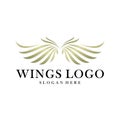 Luxury Wings Logo Design Vector Template. Icon Symbol. Illustration Royalty Free Stock Photo