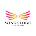 Luxury Wings Logo Design Vector Template. Icon Symbol. Illustration Royalty Free Stock Photo