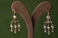 Luxury woman diamond earrings Royalty Free Stock Photo