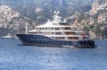 Luxury yacht on the Amalfi Coast near Positano, Italy