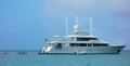 A luxury yacht anchored at port elizabeth on christmas day Royalty Free Stock Photo