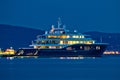 Luxury yacht blue evening view