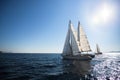 Luxury yacht boats at the Sea. Sailing regatta. Royalty Free Stock Photo