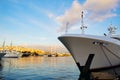 Luxury yacht bow Royalty Free Stock Photo