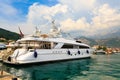 Luxury yacht in Budva marina, Montenegro. Royalty Free Stock Photo