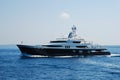 Luxury yacht cruising in the sea Royalty Free Stock Photo