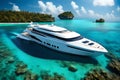 Modern Luxury Yacht In Blue Tropical Waters Royalty Free Stock Photo