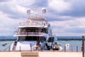 Luxury Yacht Docked Royalty Free Stock Photo