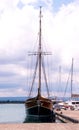 Luxury Yacht Docked Royalty Free Stock Photo