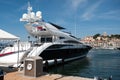 Luxury yacht in Harbour on a Summer Day