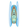 Luxury yacht icon isometric vector. White power boat cruising under ocean wave Royalty Free Stock Photo