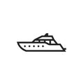 Luxury yacht line icon. sea cruise transport symbol. isolated vector image