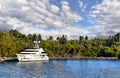 Luxury Yacht moored at coast island Royalty Free Stock Photo