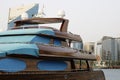Luxury Yacht moored in a harbour of Dubai. Royalty Free Stock Photo