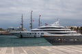 Luxury yacht mooring in the Ibiza port